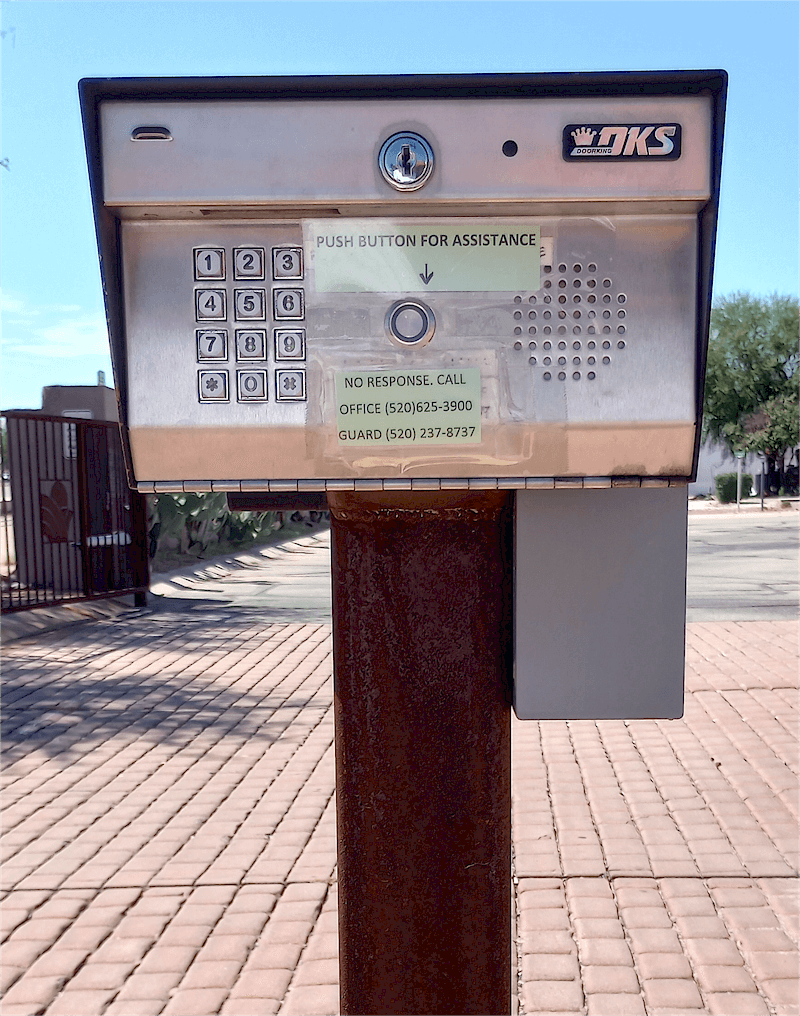 Entry Kiosk With Gate Access Keypad